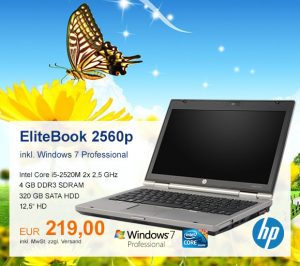 Top-Angebot: HP EliteBook 2560p für 219 €