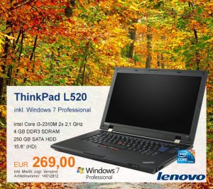 Top-Angebot: Lenovo ThinkPad L520 nur 269 €