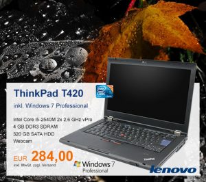 Top-Angebot: Lenovo ThinkPad T420 nur 284 €