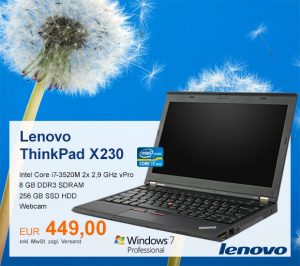Top-Angebot: Lenovo ThinkPad X230 nur 449 €
