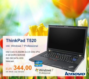 Top-Angebot: Lenovo ThinkPad T520 nur 344 €