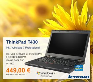 Top-Angebot: Lenovo ThinkPad T430 nur 449 €