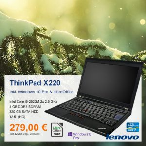 Top-Angebot: Lenovo ThinkPad X220 nur 279 €