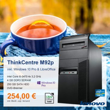 Top-Angebot: Lenovo ThinkCentre M92p nur 264 €