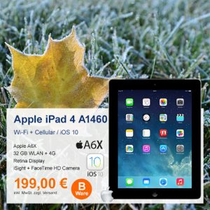 Top-Angebot:  Apple iPad 4 A1460 nur 199 €