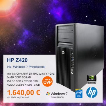 Top-Angebot: HP Z420 Workstation nur 1.640 €