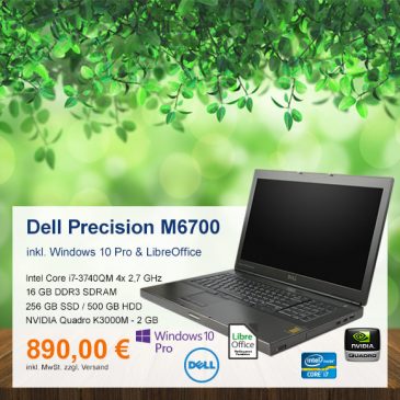 Top-Angebot: Dell Precision M6700 nur 890 €