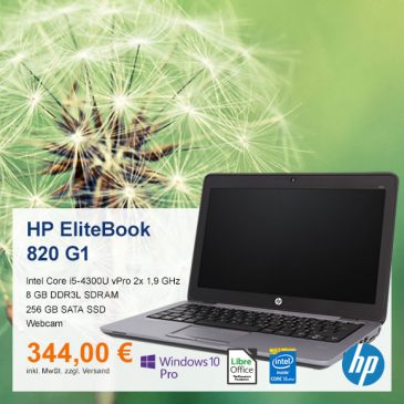 Top-Angebot: HP EliteBook 820 G1 nur 344 €