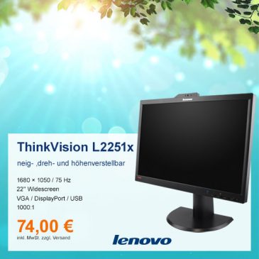 Top-Angebot: Lenovo ThinkVision L2251x nur 74 €