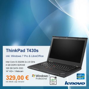 Top-Angebot: Lenovo ThinkPad T430s nur 329 €