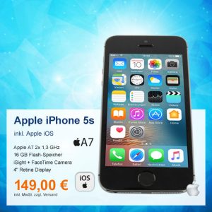 Top-Angebot: Apple iPhone 5s A1457 nur 149 €