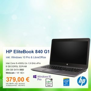 Top-Angebot: HP EliteBook 840 G1 nur 379 €