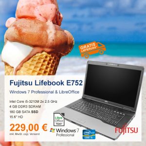 Top-Angebot: Fujitsu Lifebook E752 nur 229 €