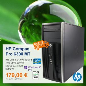 Top-Angebot: HP Compaq Pro 6300 MT nur 179 €