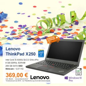 Top-Angebot: Lenovo ThinkPad X250 nur 369 €