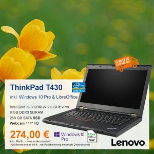 Top-Angebot: Lenovo ThinkPad T430 nur 274 €