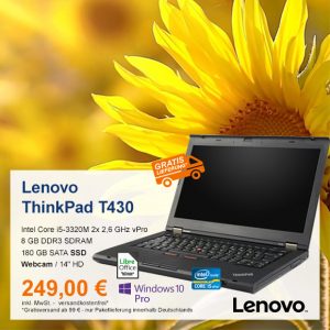 Top-Angebot: Lenovo ThinkPad T430 nur 249 €