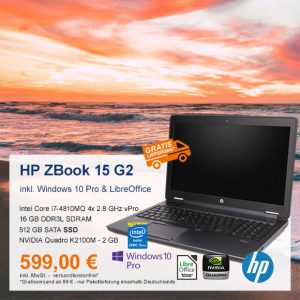 Top-Angebot: HP ZBook 15 G2 nur 599 €
