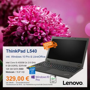 Top-Angebot: Lenovo ThinkPad L540 nur 329 €